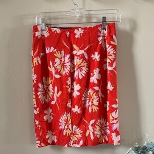 Lysse Red Floral Pencil Skirt